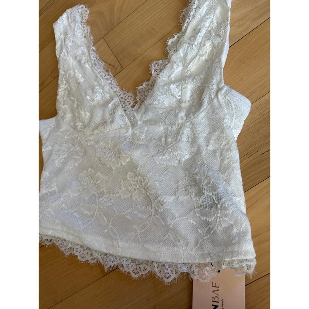 Shein White Lack Tank - Picture 2 of 4